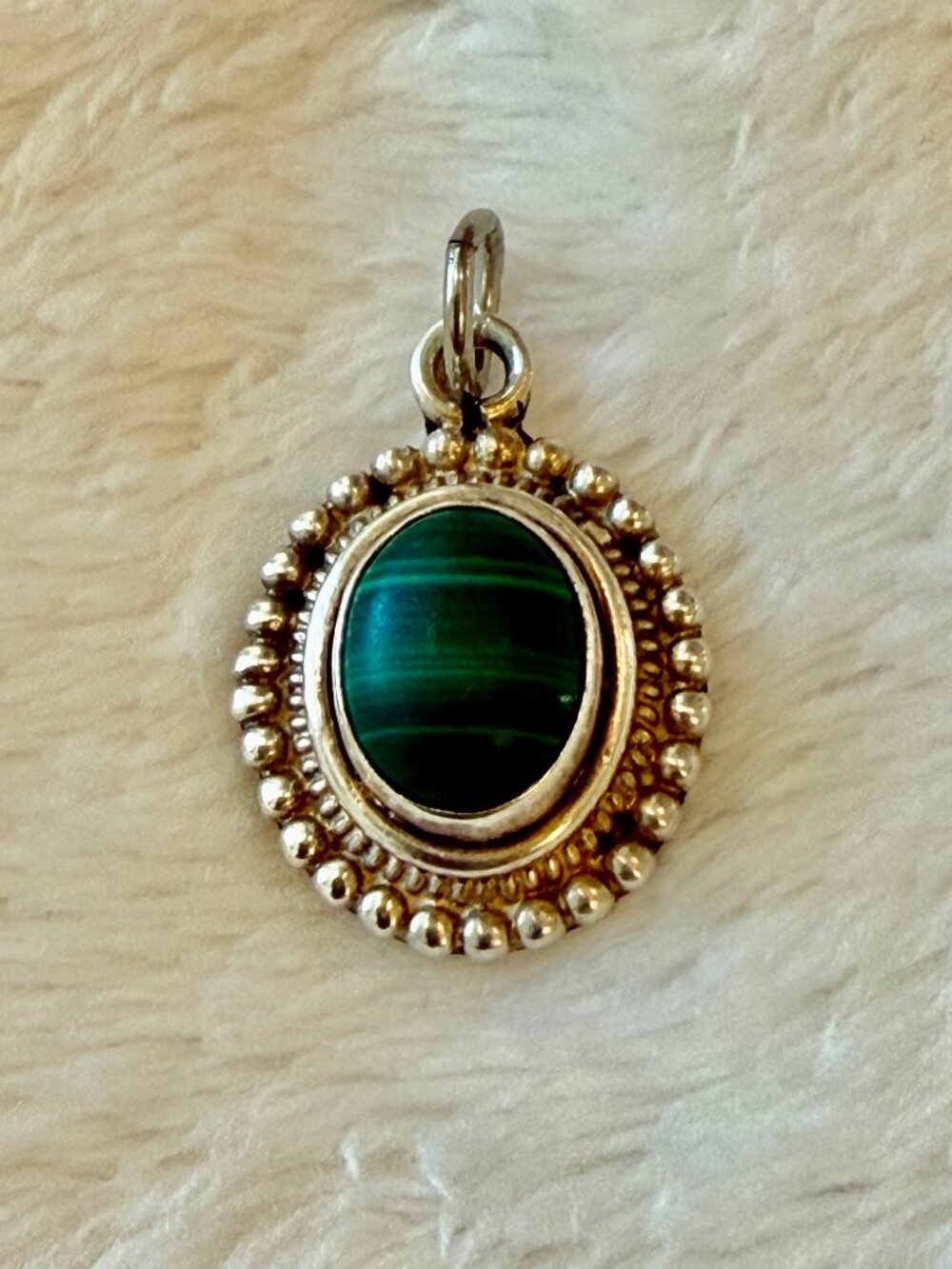 Malachite and Silver Pendant